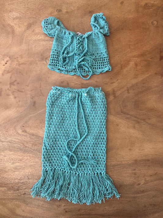 Goddess Fringe Maxi - TEAL