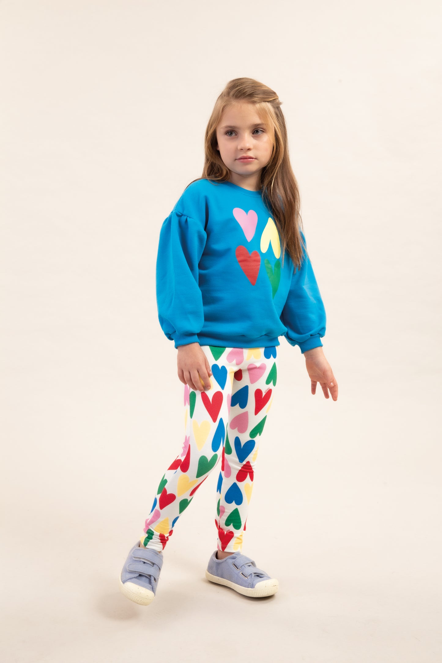 KIDS' SWEATSHIRT SET IN BLUE HEARTS