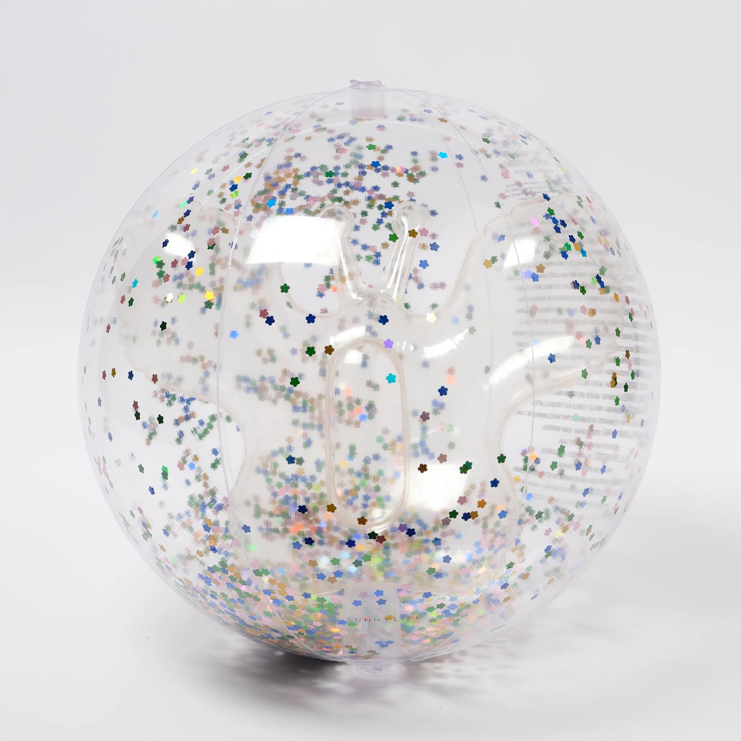 3D INFLATABLE BEACH BALL-COTTON CANDY GLITTER