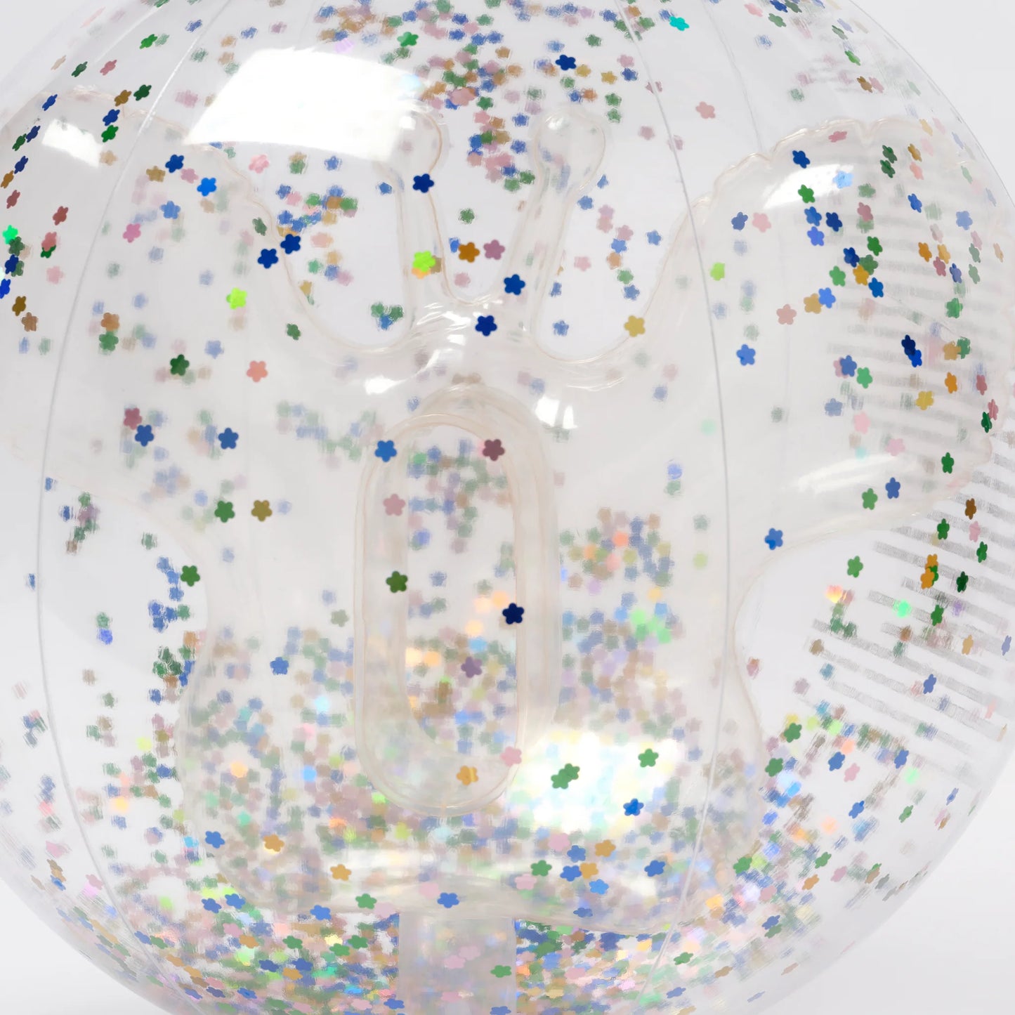 3D INFLATABLE BEACH BALL-COTTON CANDY GLITTER