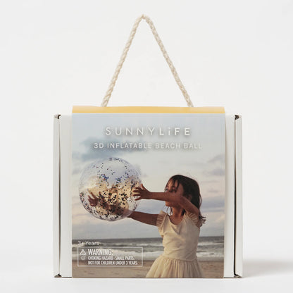 3D INFLATABLE BEACH BALL-COTTON CANDY GLITTER