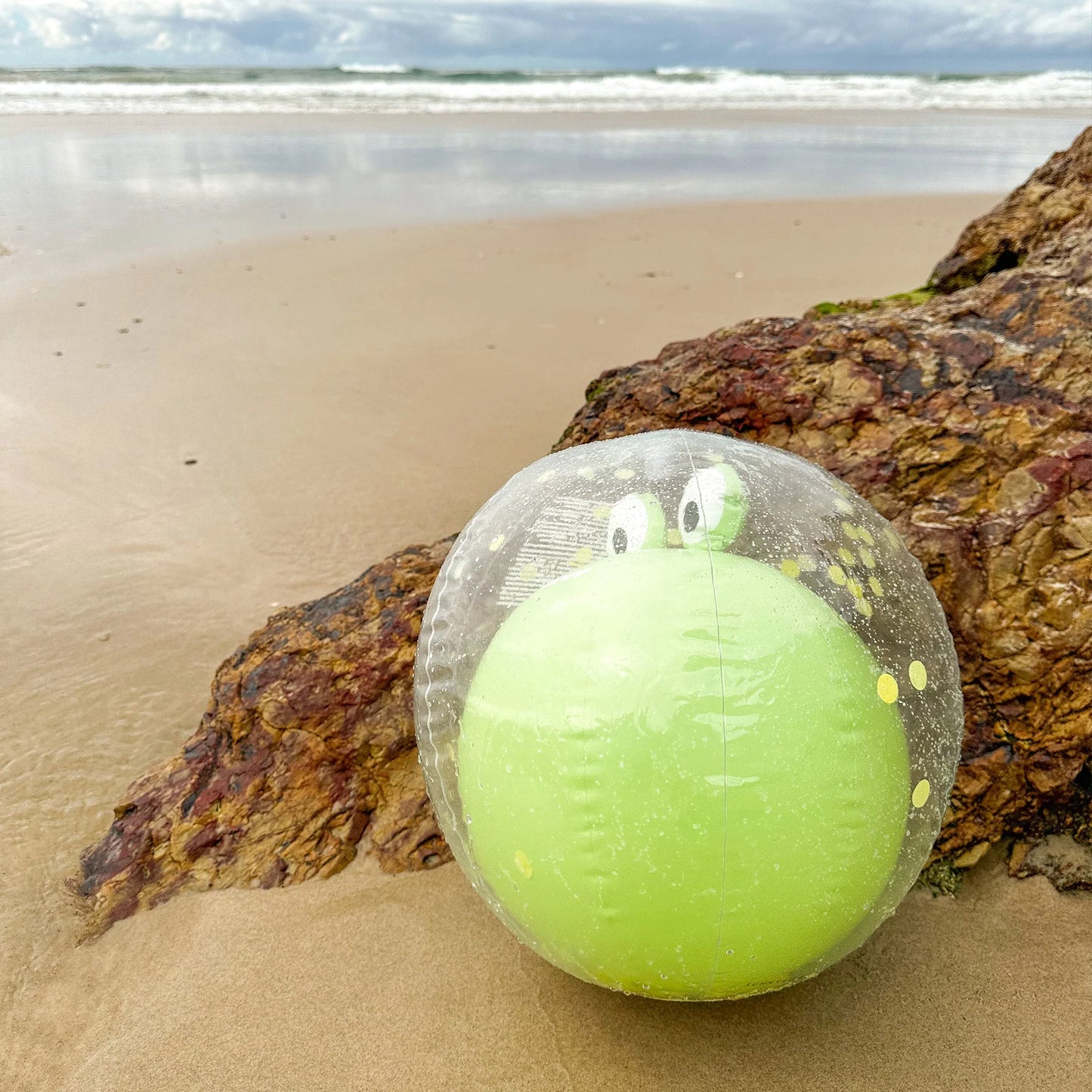 3D Inflatable Beach Ball-Cookie the Croc Light Khaki