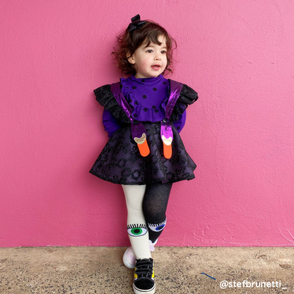 Bowie tights with feet (black & white)`