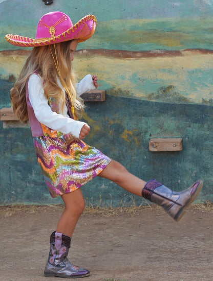 Disco ball mini skirt & vest
