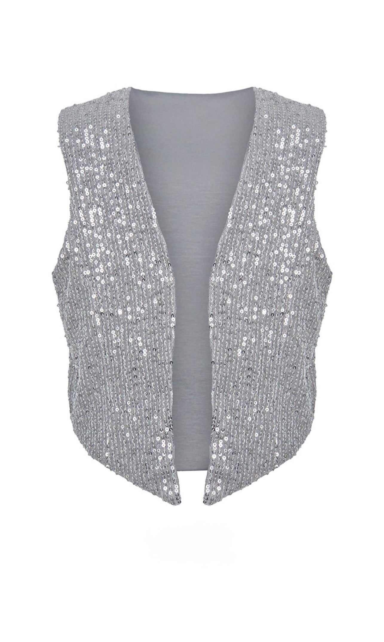 Silver shiny flare & vest