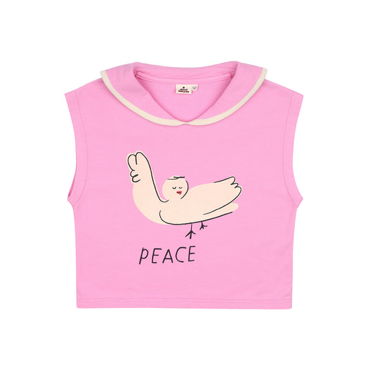 Peace Collar Sleeveless Tshirt