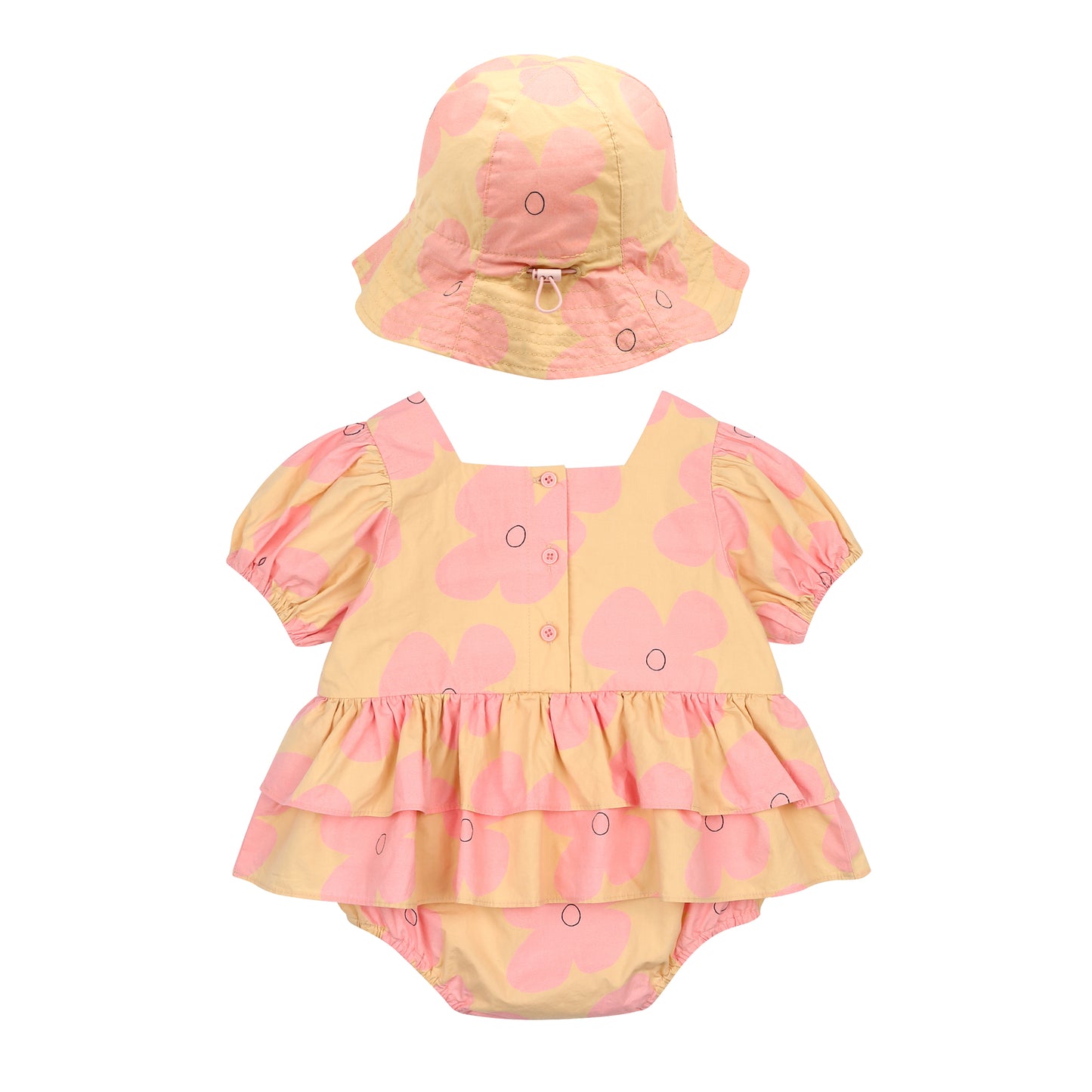 Pink Flower Baby Suit Set