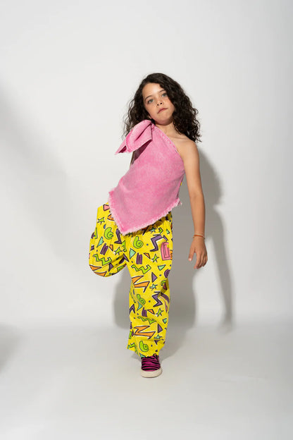 PINK DENIM SHORTS & TOP SET