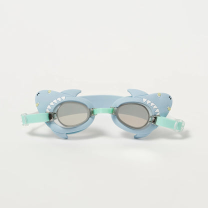 Mini Swim Goggles Salty the Shark Aqua