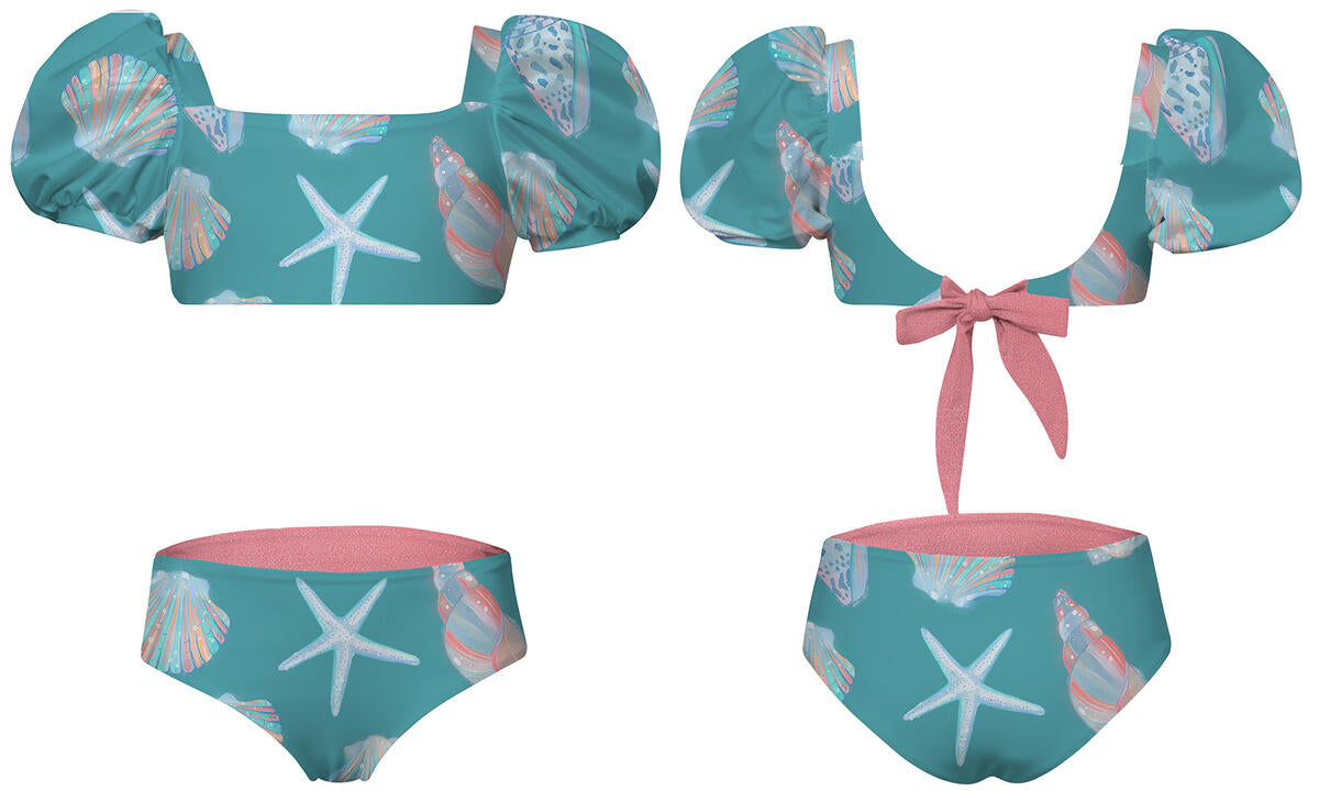 BUBBLE BIKINI-CONCHAS VERDE