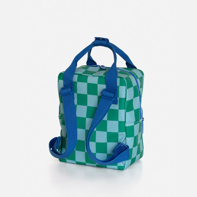 Green-blue blocks backpack - small