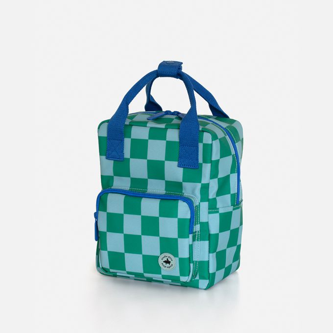 Green-blue blocks backpack - small