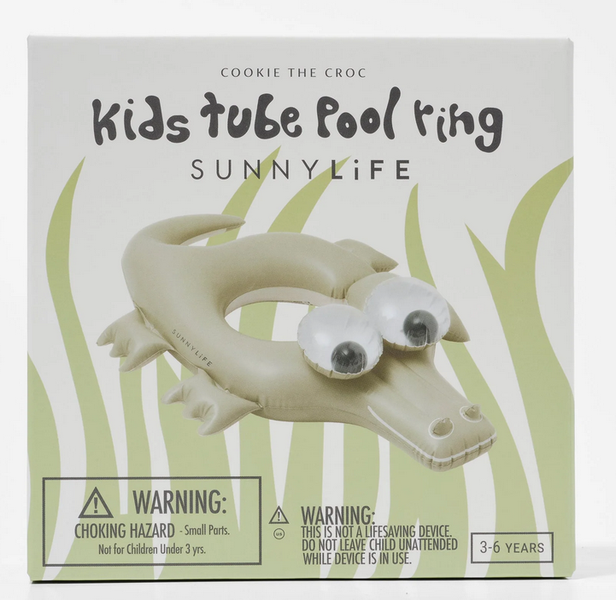 Kids Pool Ring Cookie the Croc Khaki