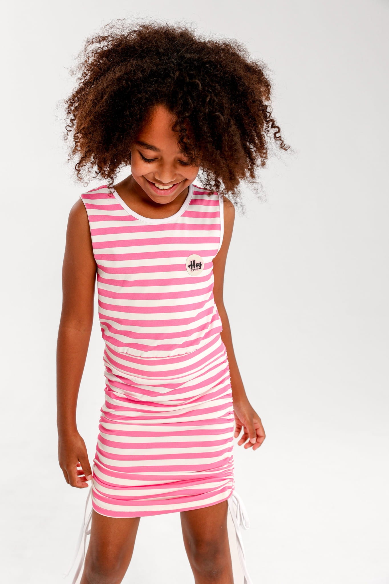 String Pink Stripes T-shirt Dress