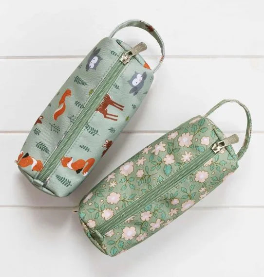 Pencil case: Blossoms - sage