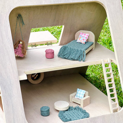 Mountain Cabin Dollhouse - Pink/Turquoise Mint