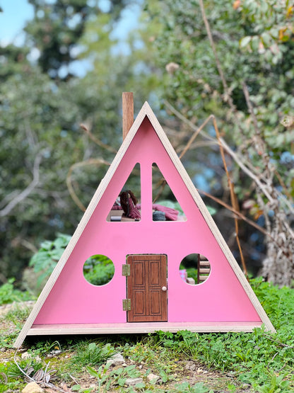 Mountain Cabin Dollhouse - Pink/Turquoise Mint