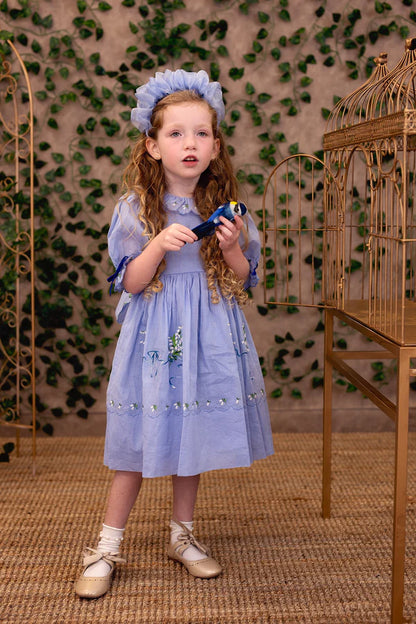 Organza Bunches Headband - Light Blue